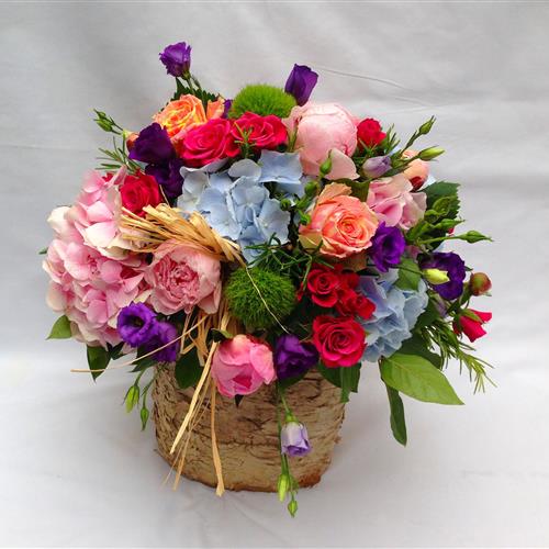 Summer Birch Basket Arrangement